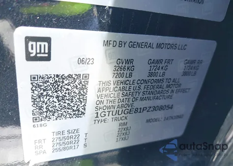 2023 GMC Sierra 1500 4Wd Short Box Denali z USA, uszkodzony, nr VIN 1GTUUGE81PZ308054